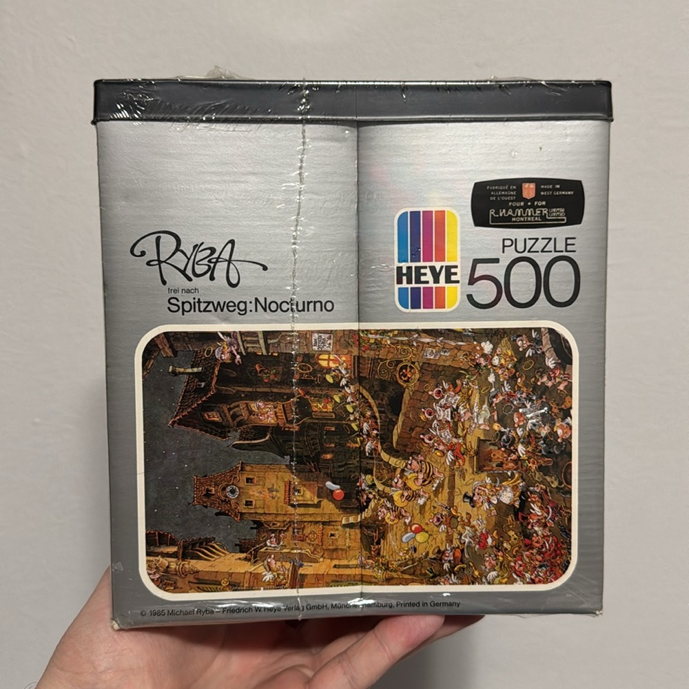 Vintage 1985 Ryba Puzzle New Sealed / Frei Nach Spitzweg Nocturno / 500PC / Heye